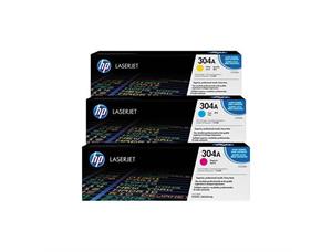 Toner HP 304A CYM Tri-Pack pakke med CC531A, 532A og 533A 